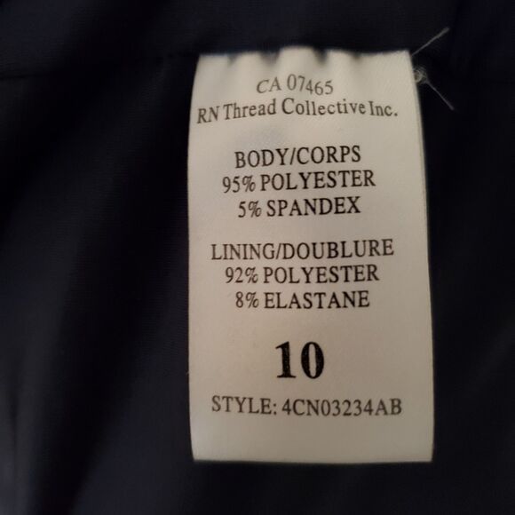 NWT ABS Collection Womens Sheath Dress Size10 Navy Blue Bell Sleeve Off Shoulder - Picture 14 of 14